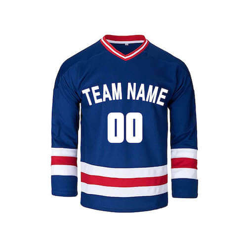 Red white and blue hockey clearance jerseys