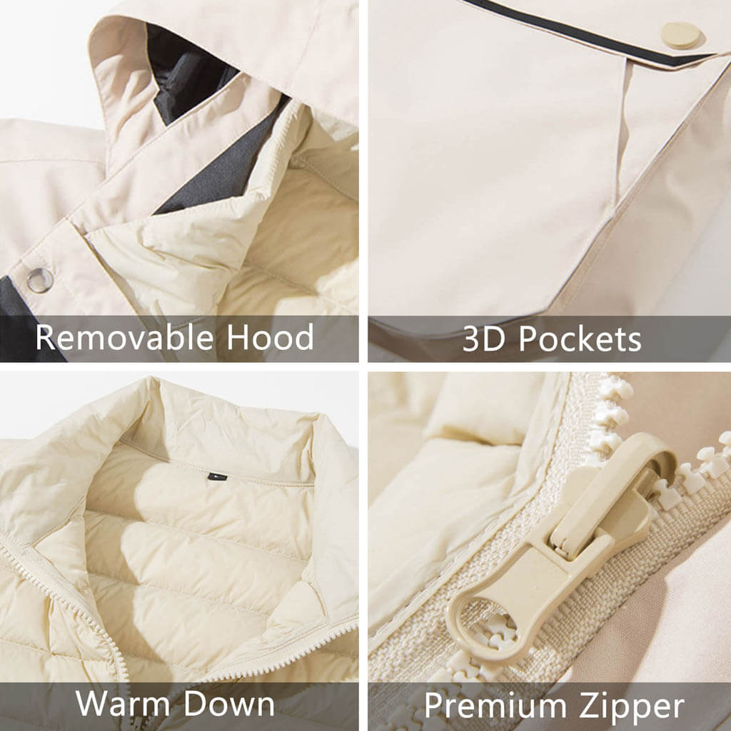 custom 3 in 1 mens outdoor outfit with down jacket details warm down