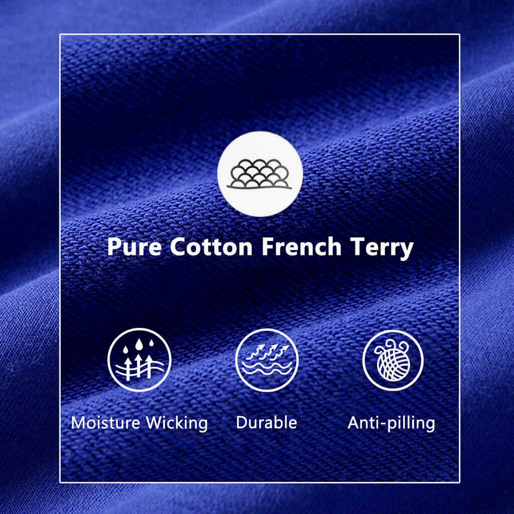 custom french terry men's training hoodie details 3