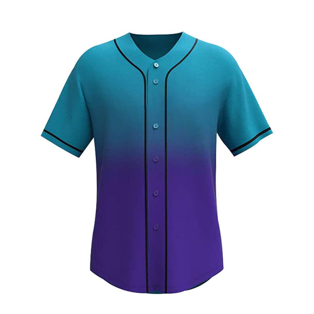 Custom Men’s Ombre Baseball Style Shirts Green Purple / M