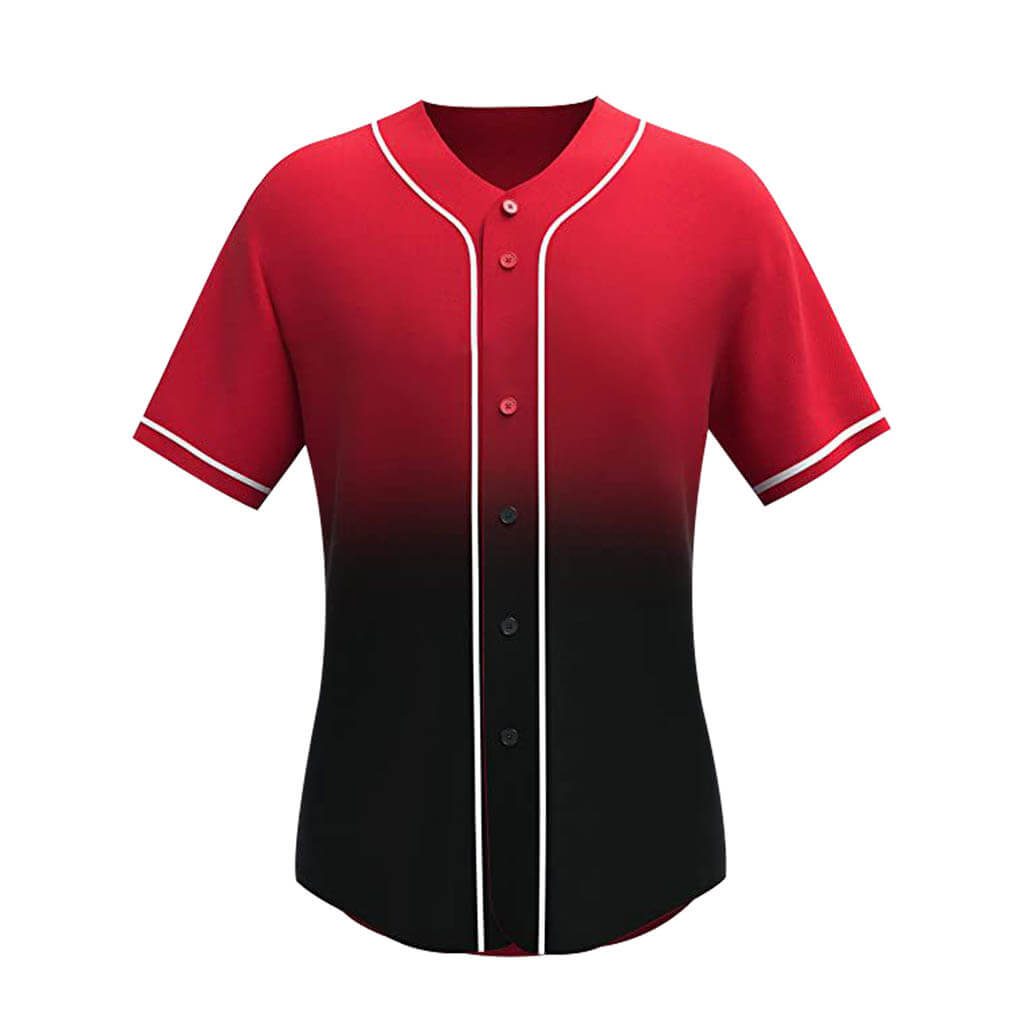 Sublimated Plain Red Full Button Custom Baseball Jerseys